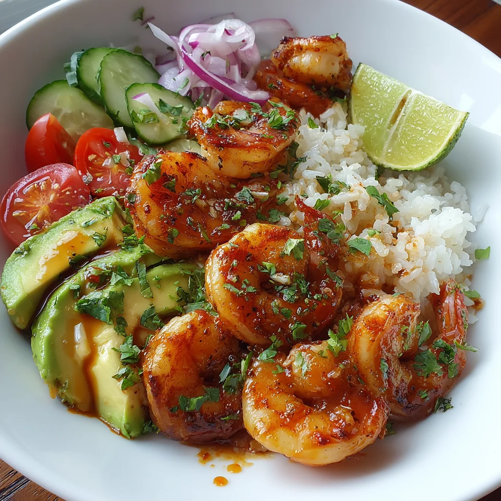 Spicy Shrimp and Avocado Rice Bowl