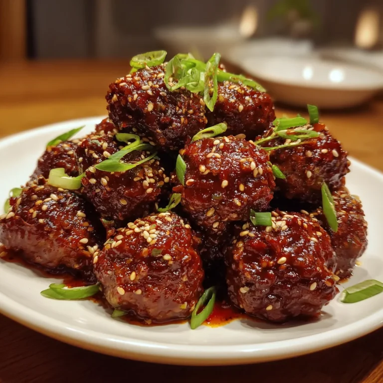 Saucy Sesame Gochujang Meatballs