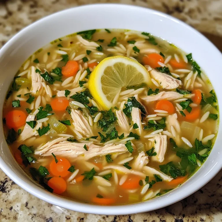 Lemon Chicken Orzo Soup
