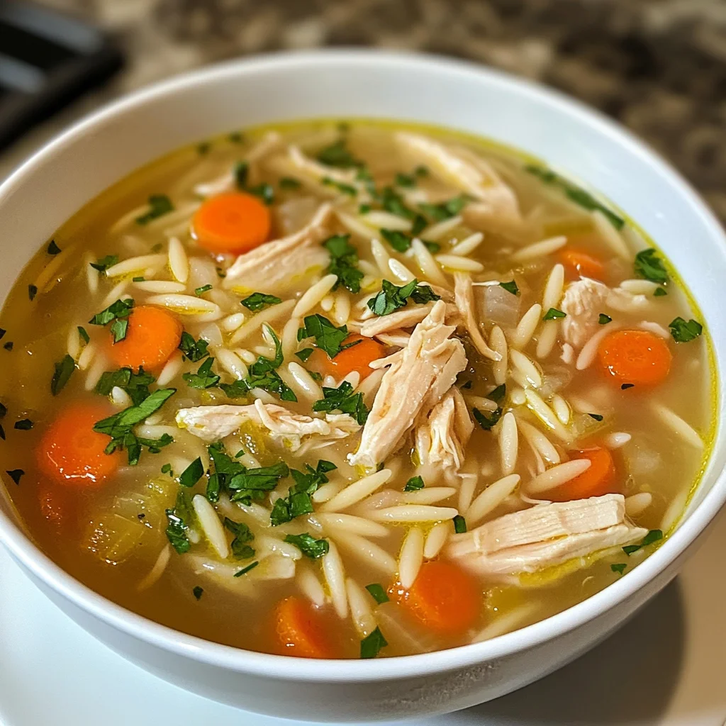 Lemon Chicken Orzo Soup