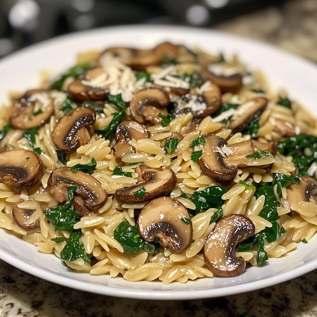 Mushroom and Spinach Orzo