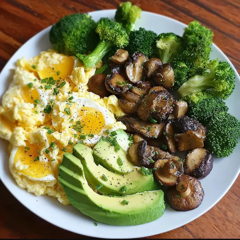 Scrambled Eggs with Broccoli, Mushrooms & Avocado – A Nutritious & Flavorful Breakfast!