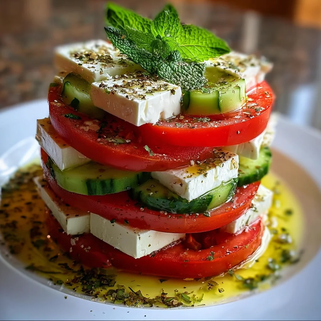 Greek Feta Salad Tower