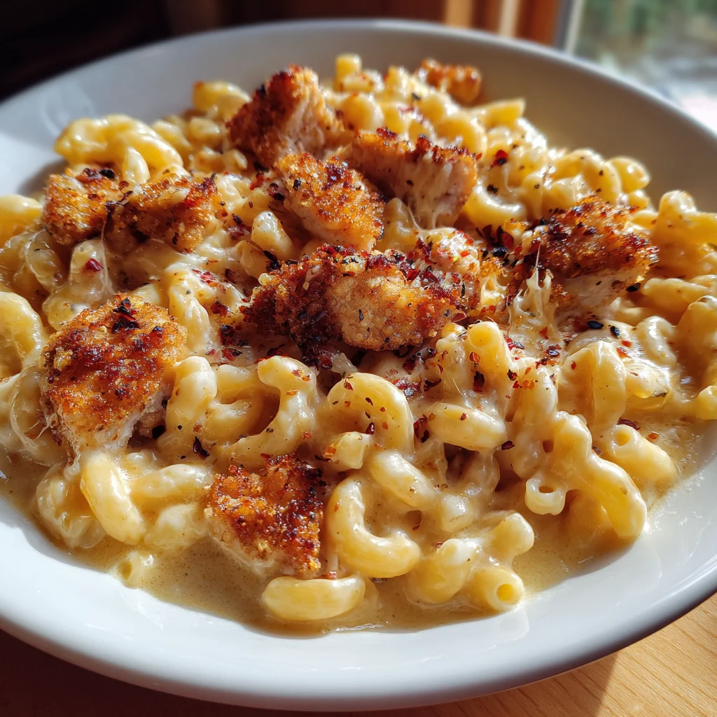 Creamy Honey Pepper Chicken Mac and Cheese