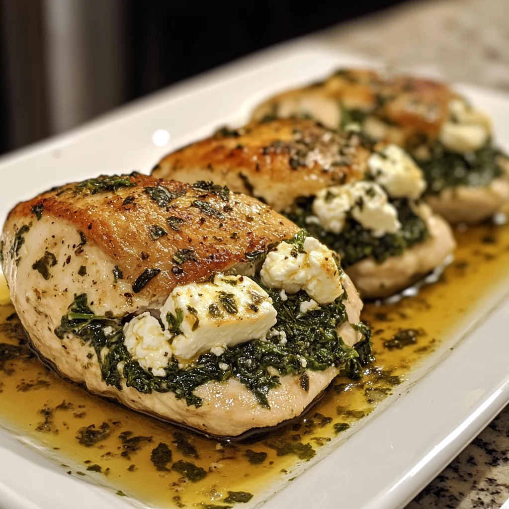Feta and Spinach Stuffed Chicken Breasts
