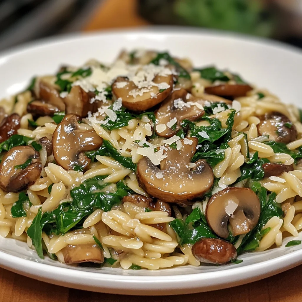Mushroom and Spinach Orzo