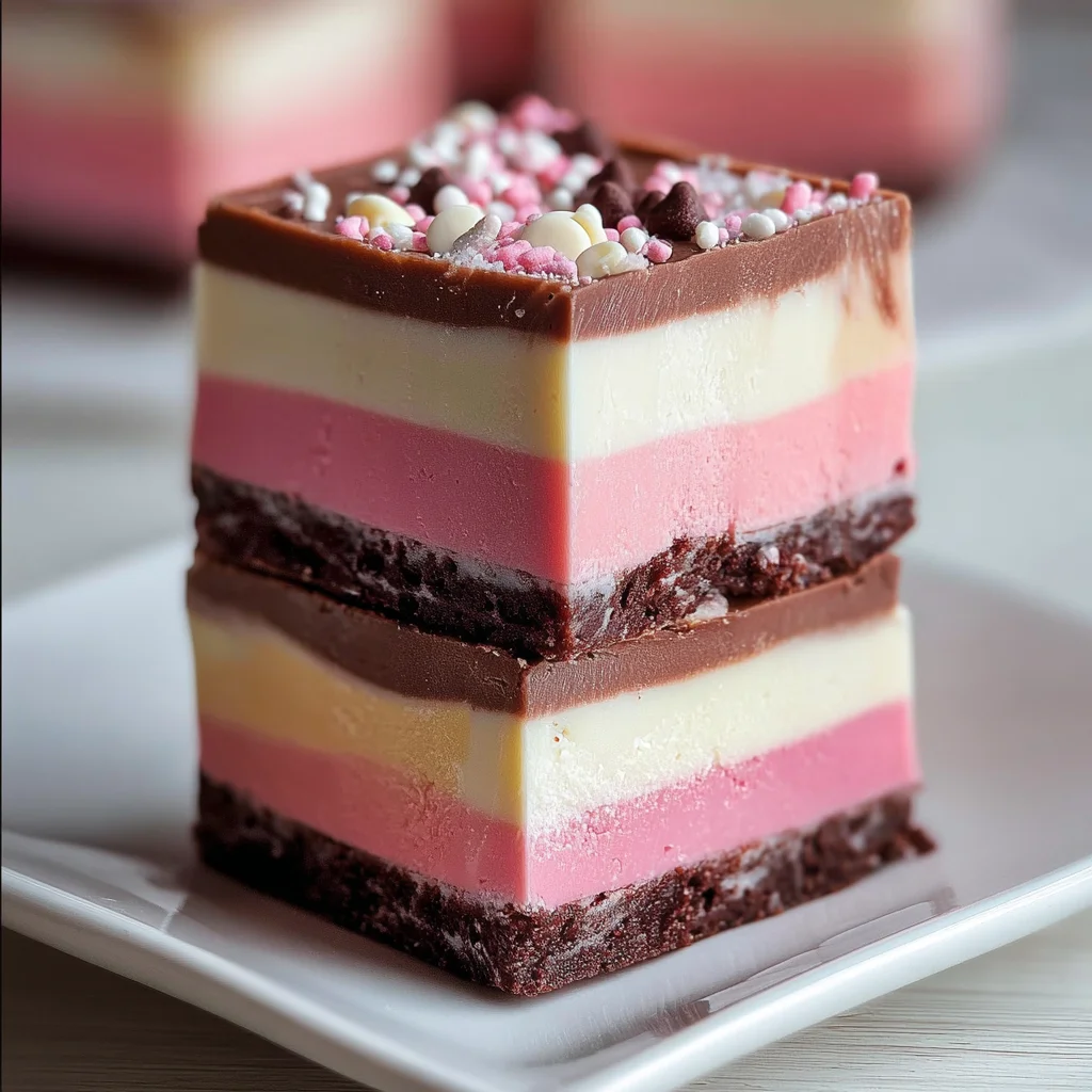 Colorful Neapolitan Fudge Delight