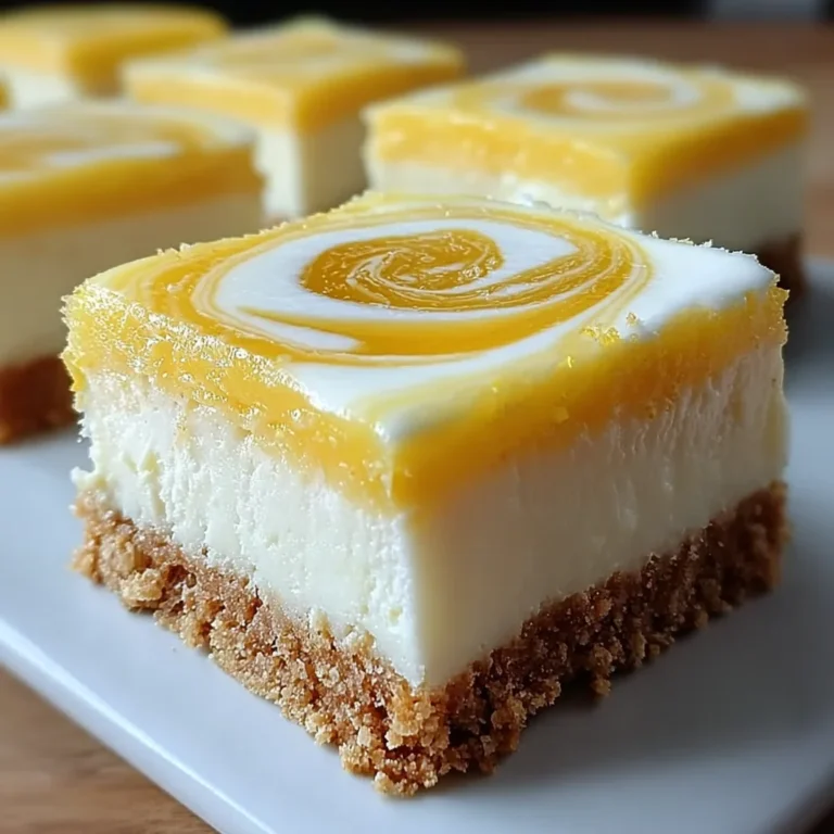 Elegant Lemon Marbled Cheesecake Bars