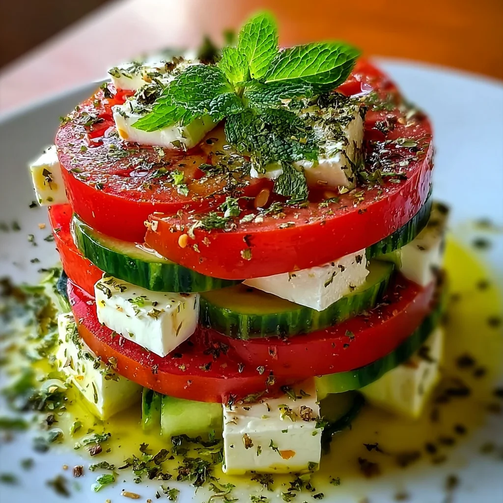 Greek Feta Salad Tower