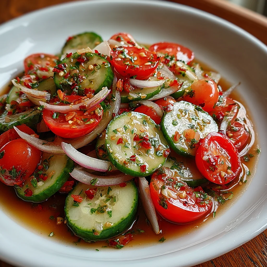 Marinated Cucumbers, Onions, and Tomatoes