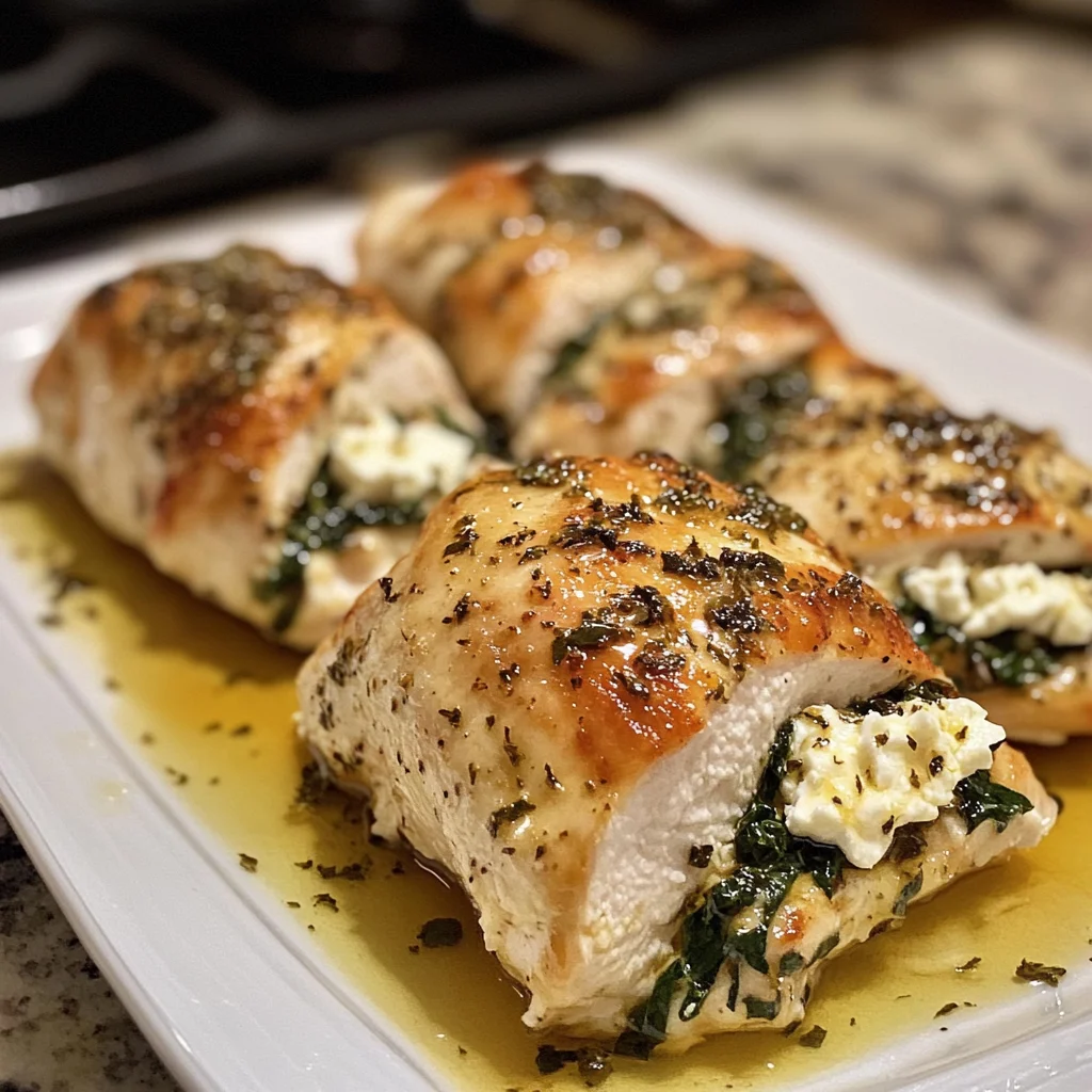 Feta and Spinach Stuffed Chicken Breasts