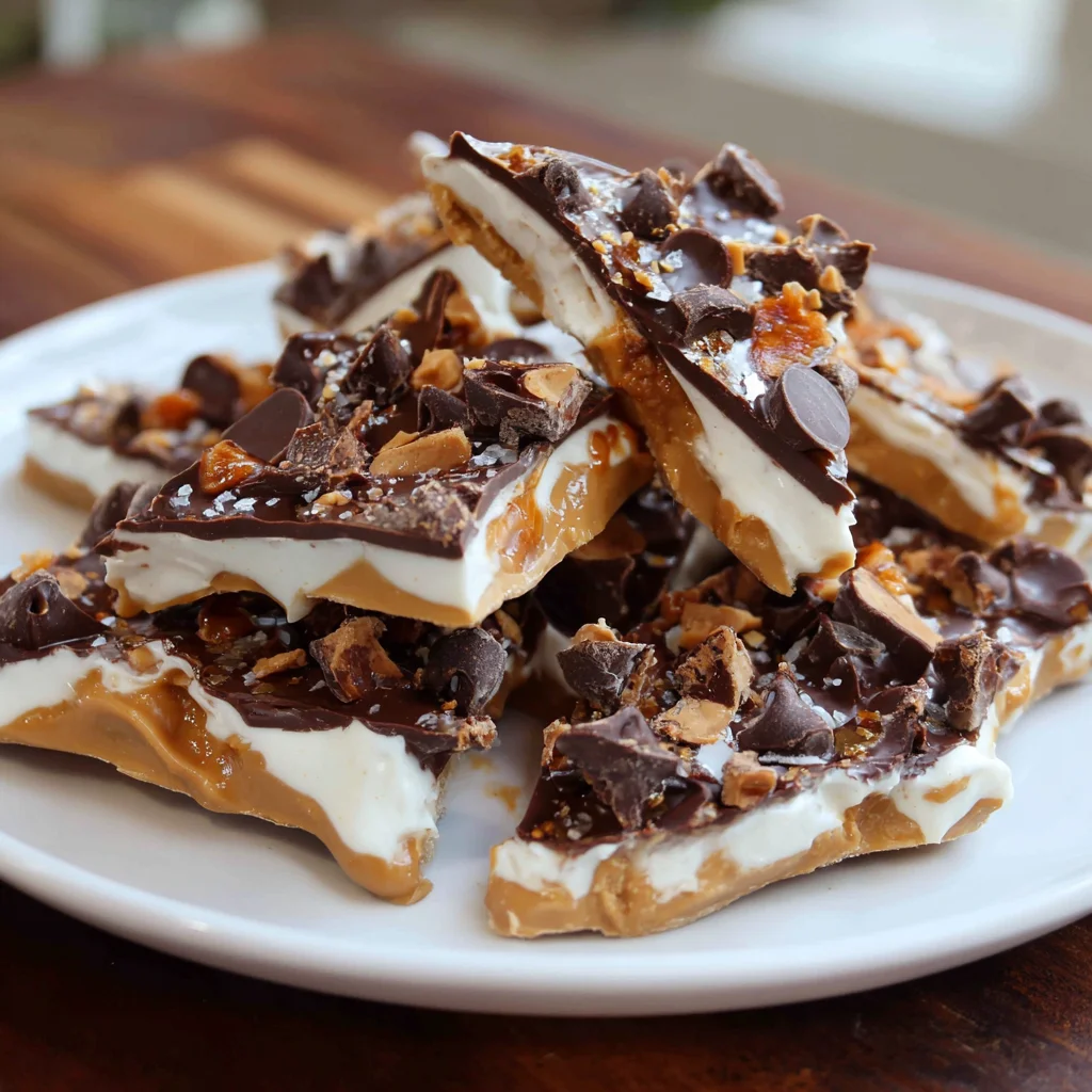 Peanut Butter Chocolate Greek Yogurt Bark