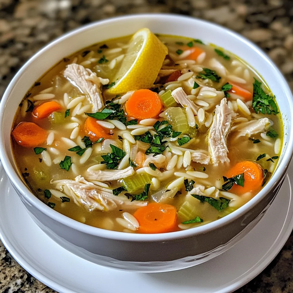 Lemon Chicken Orzo Soup