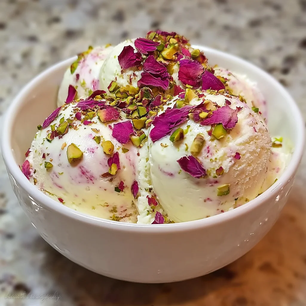 Rose Pistachio Cheesecake Ice Cream