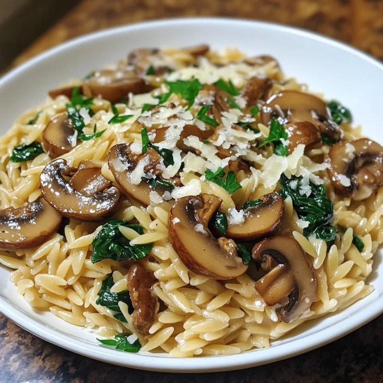 Mushroom and Spinach Orzo