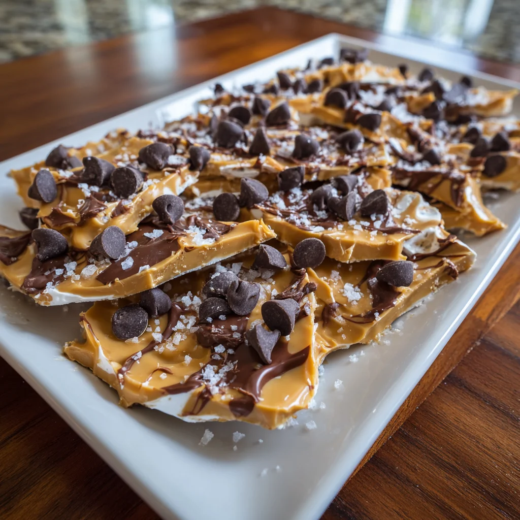 Peanut Butter Chocolate Greek Yogurt Bark