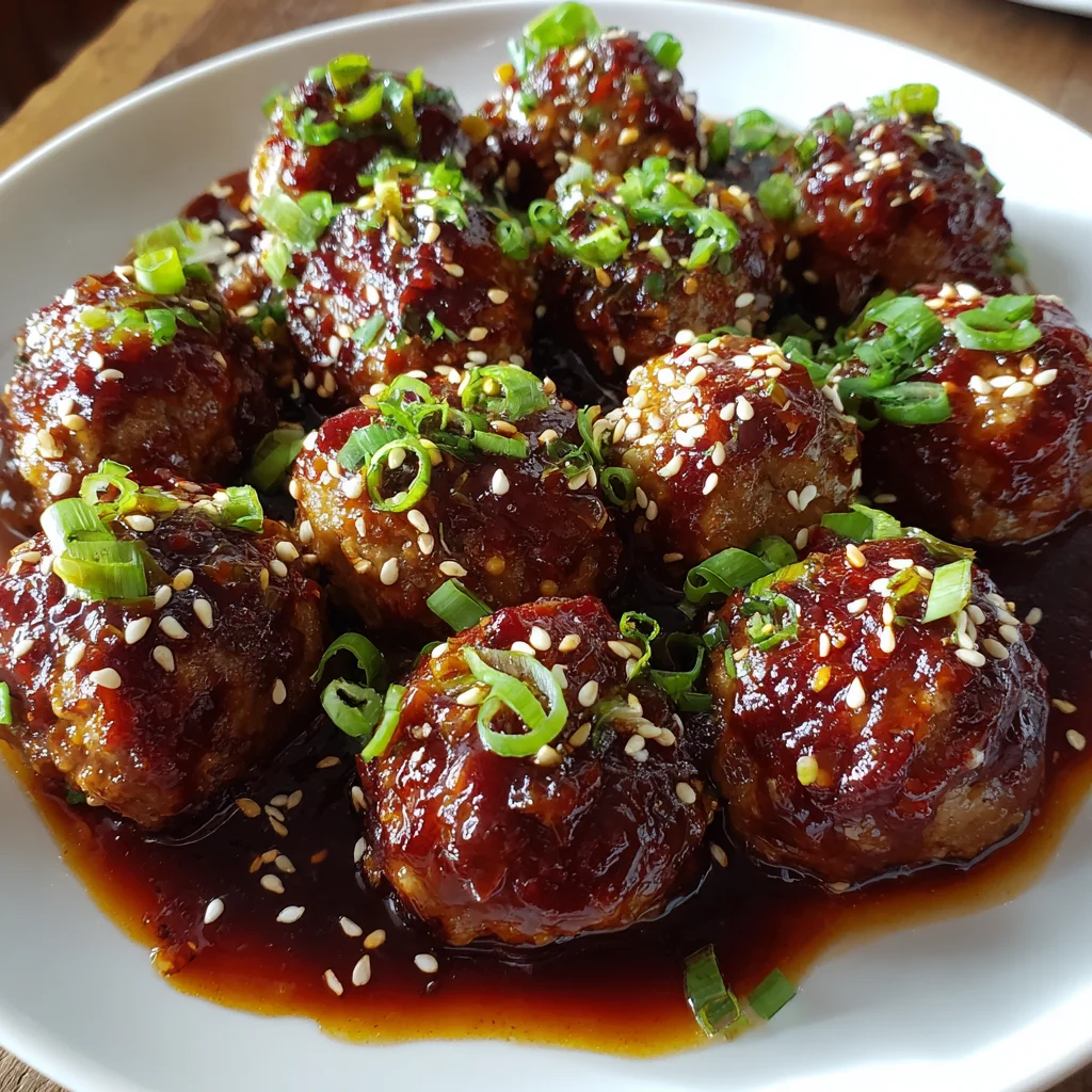 Saucy Sesame Gochujang Meatballs