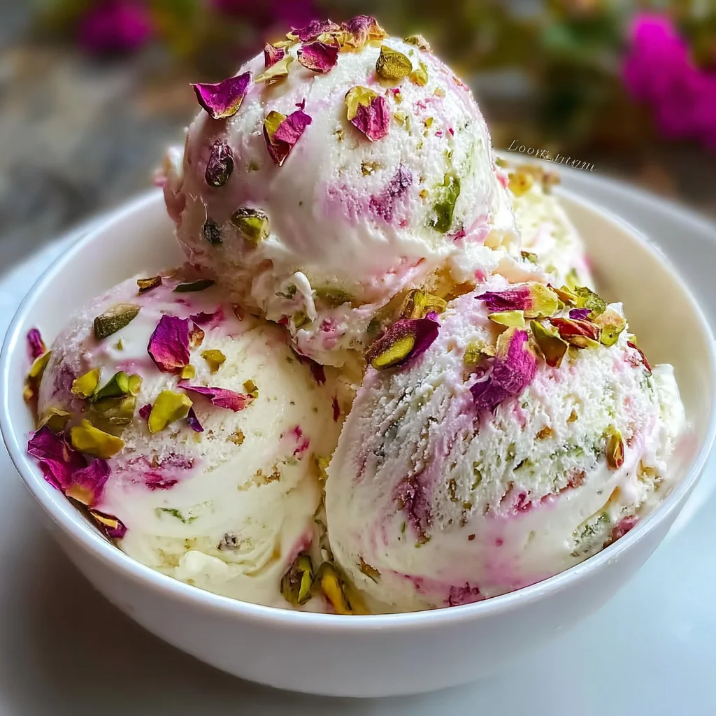 Rose Pistachio Cheesecake Ice Cream