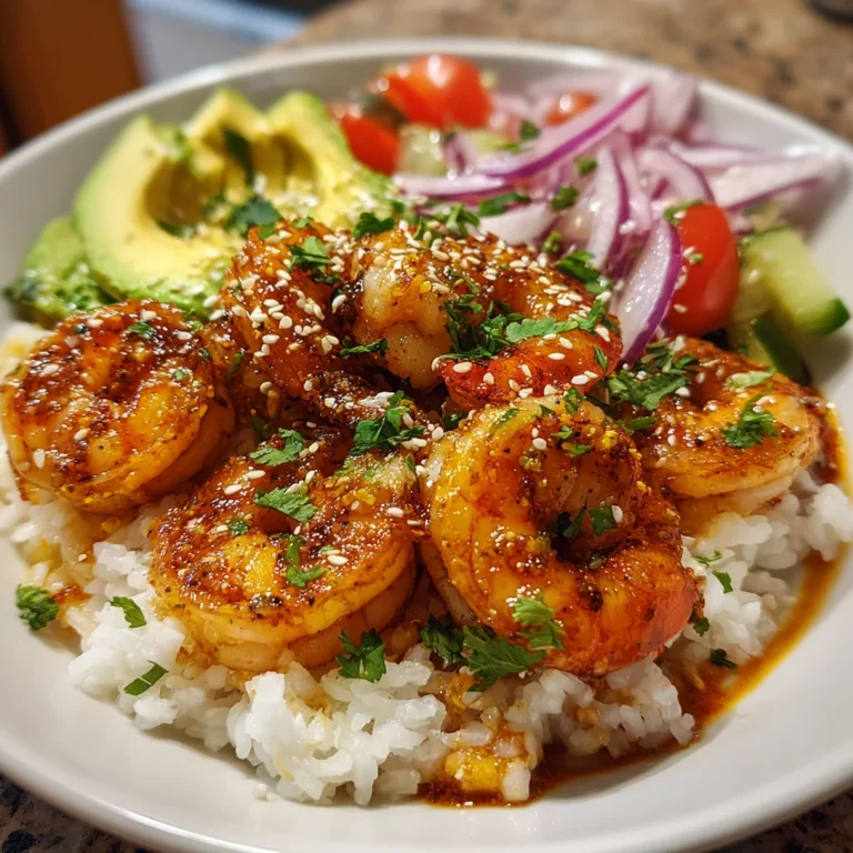 Spicy Shrimp and Avocado Rice Bowl