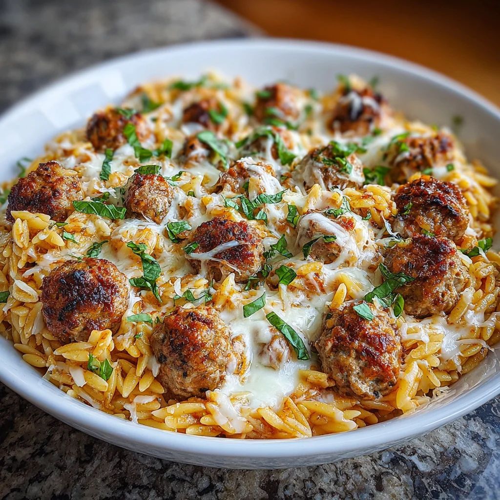 Creamy Baked Orzo with Meatballs | Hearty, Cheesy & Family-Approved!