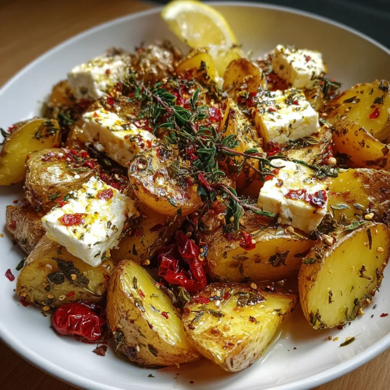 Baked Feta Potatoes – Crispy, Creamy & Bursting with Flavor!