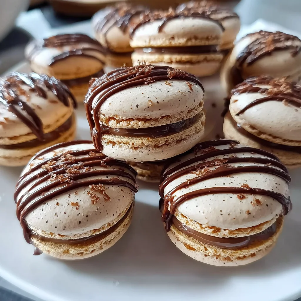 Nutella Drizzle Macarons – A Decadent Chocolate-Hazelnut Delight