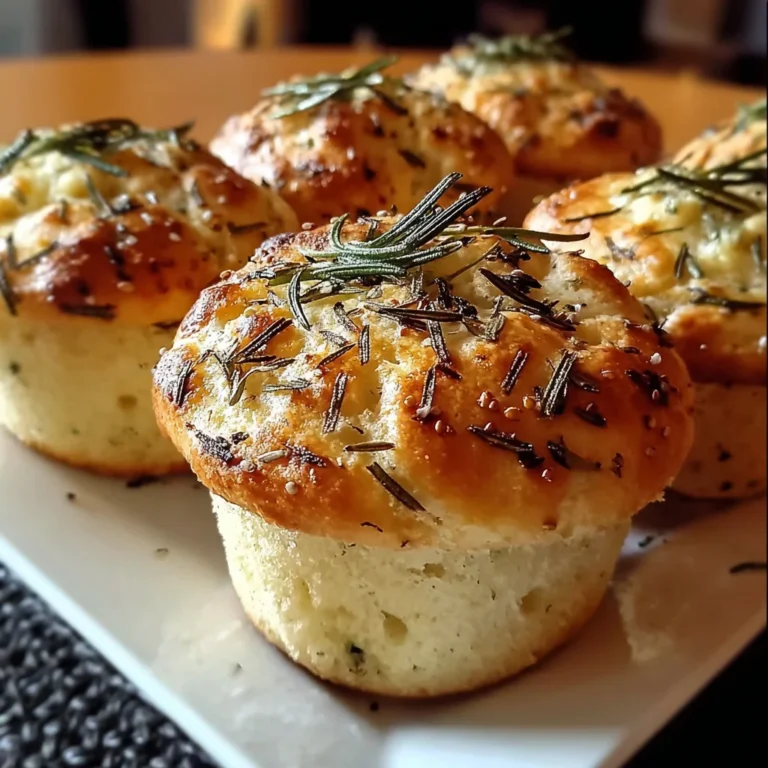 Garlic Rosemary Focaccia Muffins | Soft, Herby & Perfectly Golden!
