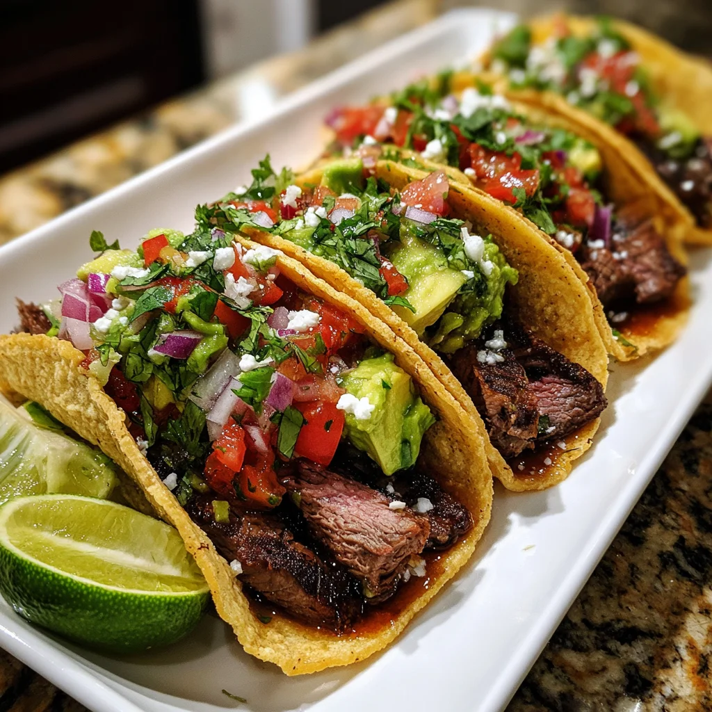 Grilled Steak Tacos with Avocado Salsa | Juicy, Zesty & Flame-Kissed Flavor!