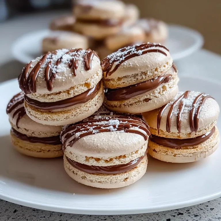 Nutella Drizzle Macarons – A Decadent Chocolate-Hazelnut Delight