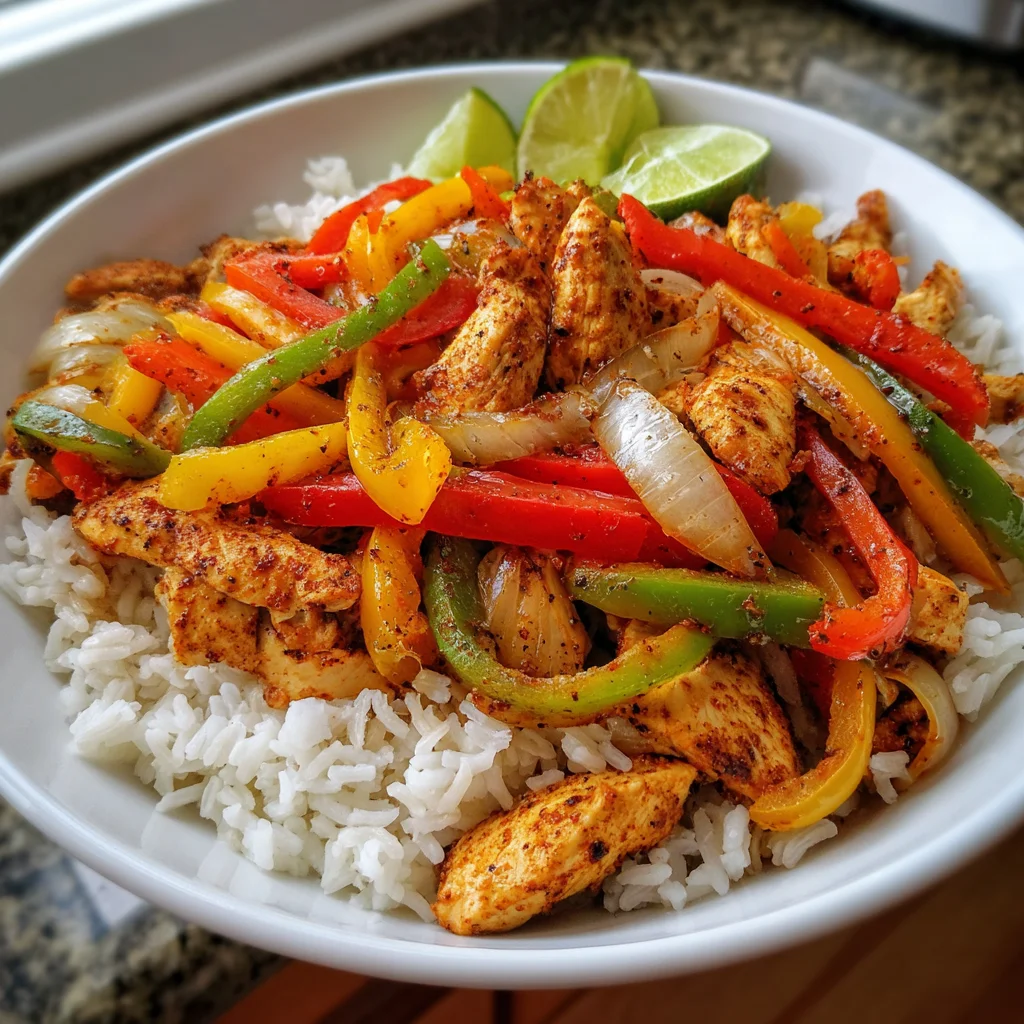 Chicken Fajita Rice Bowls | Bold, Satisfying & Easy to Meal Prep!