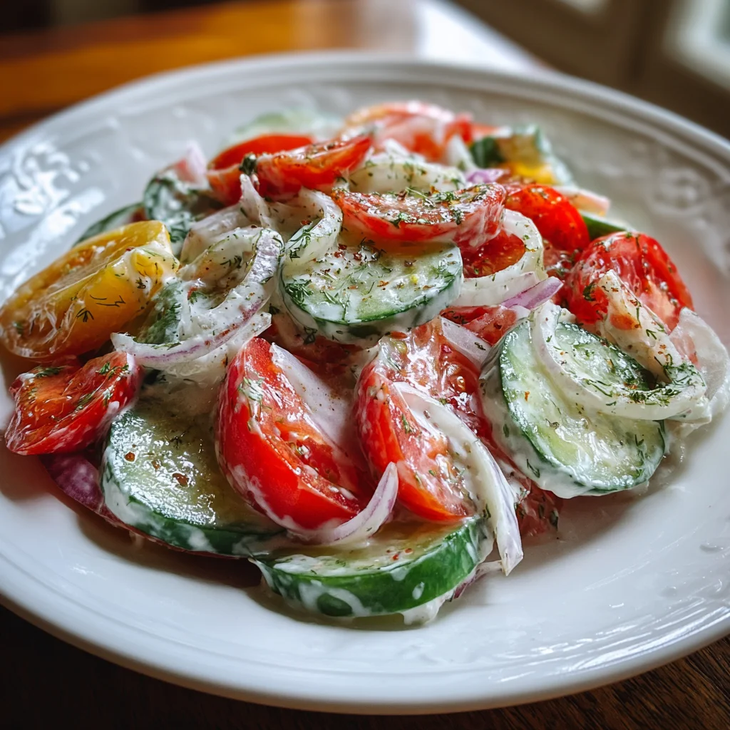 Creamy Cucumber Tomato Onion Salad | Cool, Crunchy & Summer-Perfect!