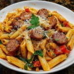 One Pot Creamy Cajun Sausage Pasta – Spicy, Creamy & Ready in 30 Minutes!