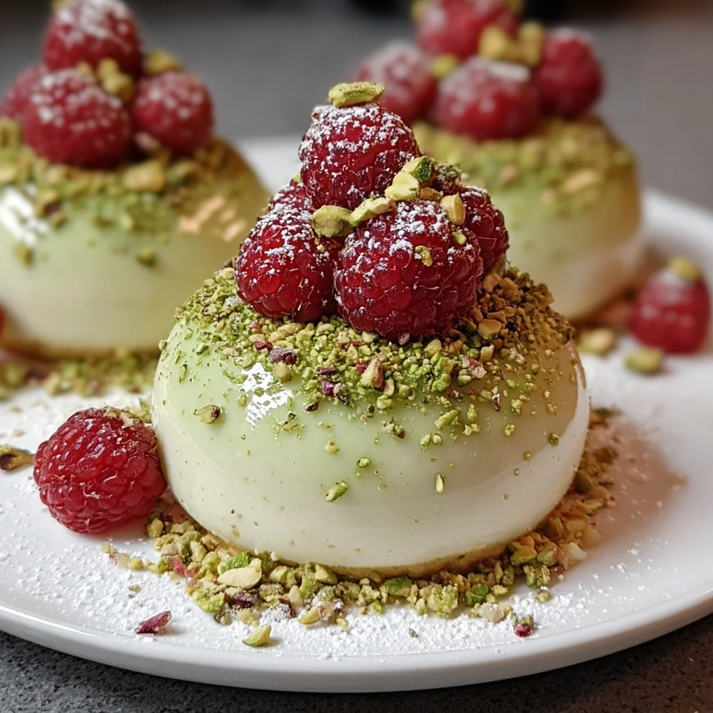 Pistachio & Raspberry Cheesecake Domes | Elegant, Fruity & Perfectly Creamy!