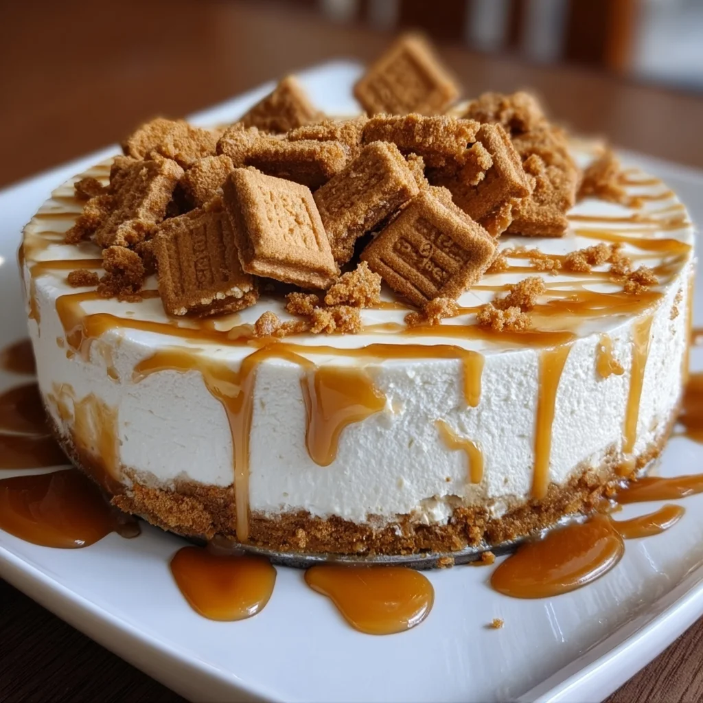 No-Bake Lotus Biscoff Cheesecake | Creamy, Caramelized & Irresistibly Easy!