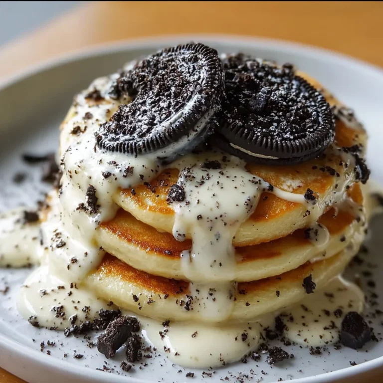 Oreo Pancakes with Cream Cheese Drizzle – Decadent, Fluffy & Dessert-for-Breakfast Approved!