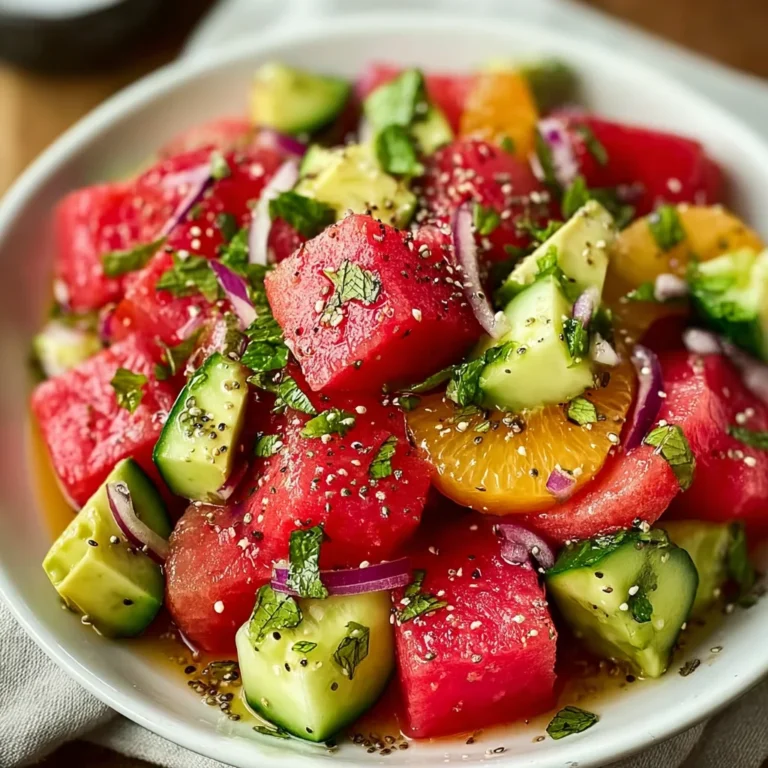 Watermelon Avocado Salad with Citrus Dressing | Bright, Creamy & Refreshingly Sweet!