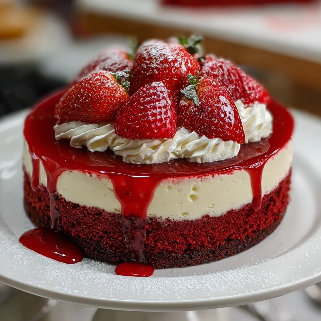 Red Velvet Strawberry Cheesecake – Rich, Creamy & Absolutely Gorgeous!