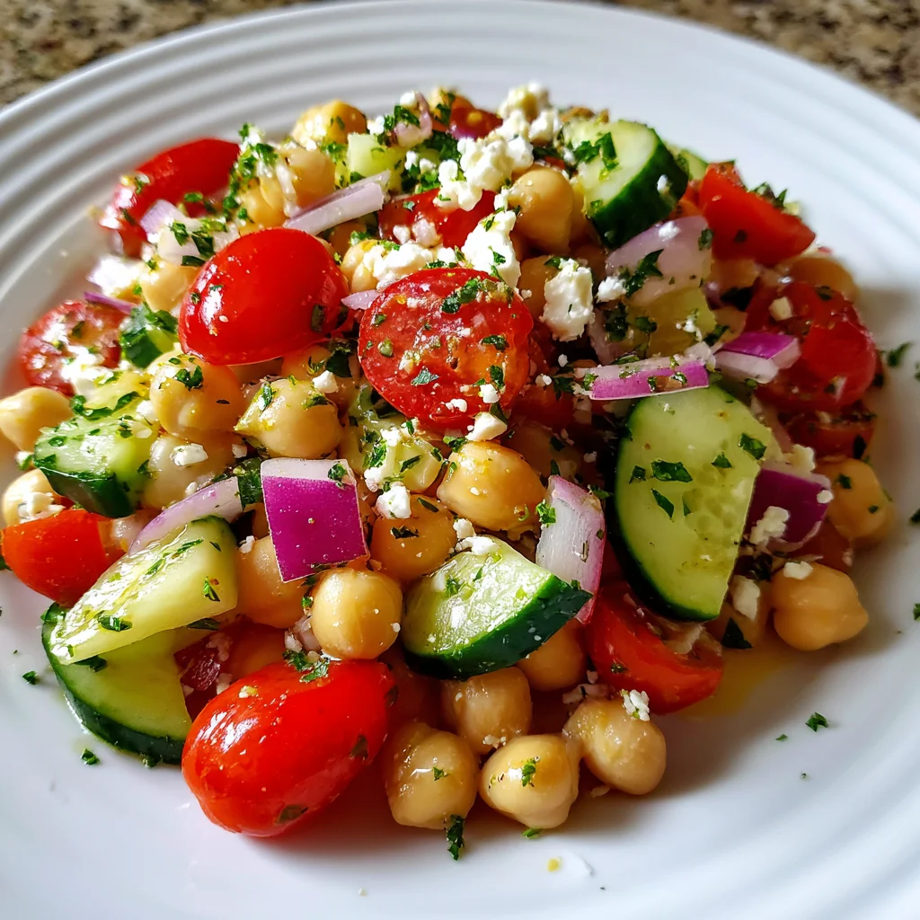 Greek Garbanzo Bean Salad | Fresh, Zesty & Protein-Packed!