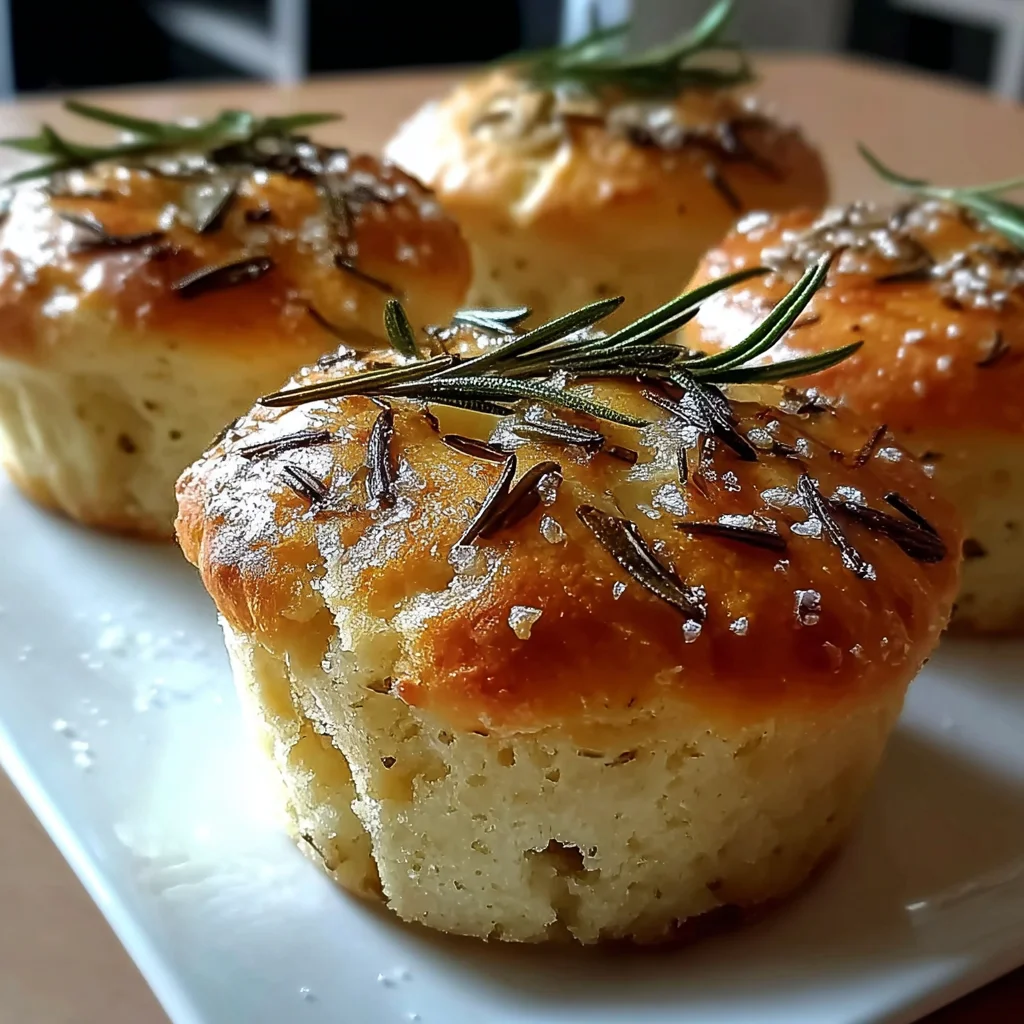 Garlic Rosemary Focaccia Muffins | Soft, Herby & Perfectly Golden!