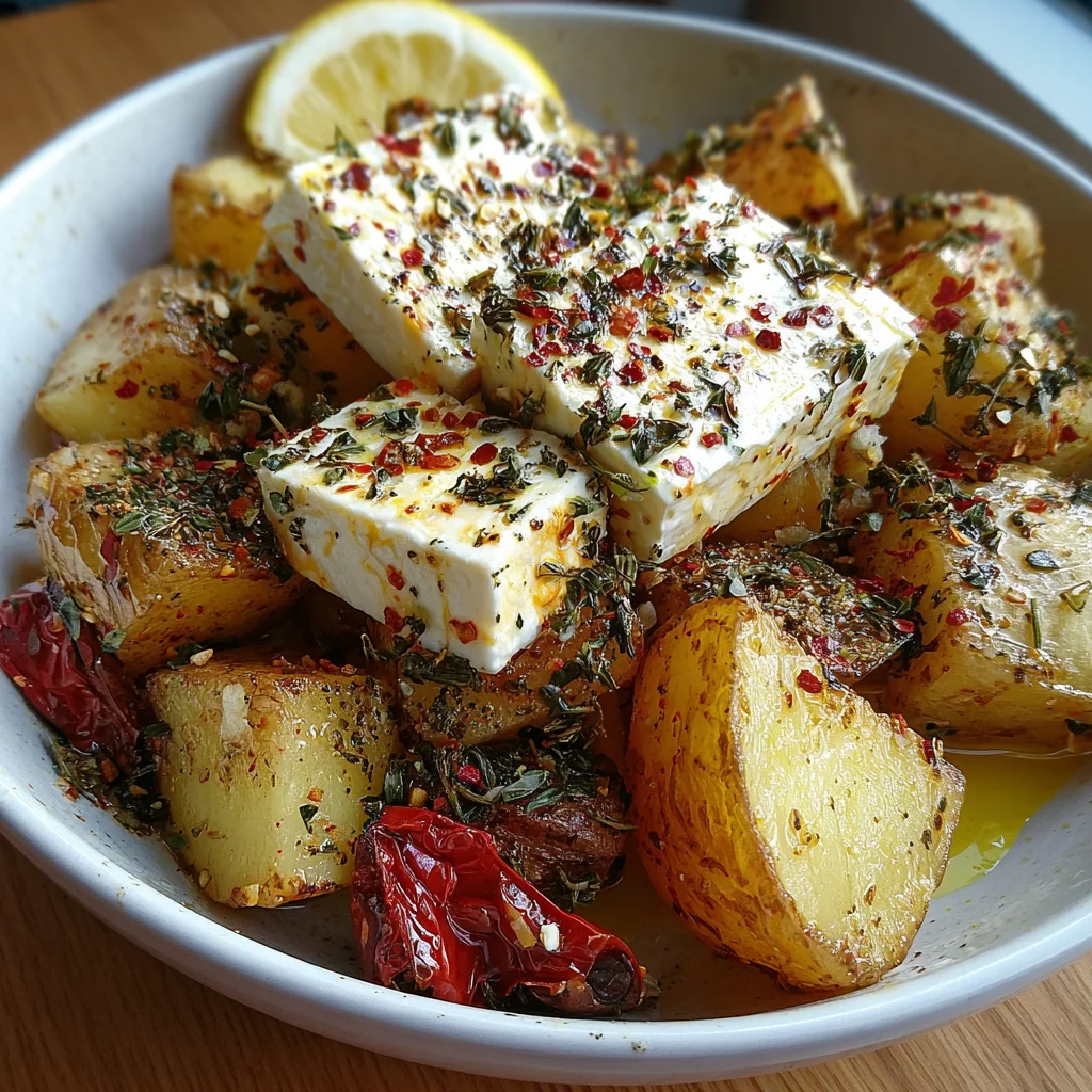 Baked Feta Potatoes – Crispy, Creamy & Bursting with Flavor!