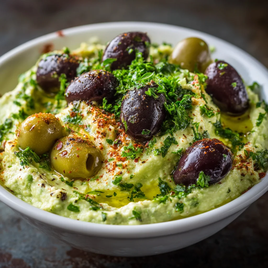 Green Olive Dip | Tangy, Creamy & Packed with Bold Mediterranean Flavor!