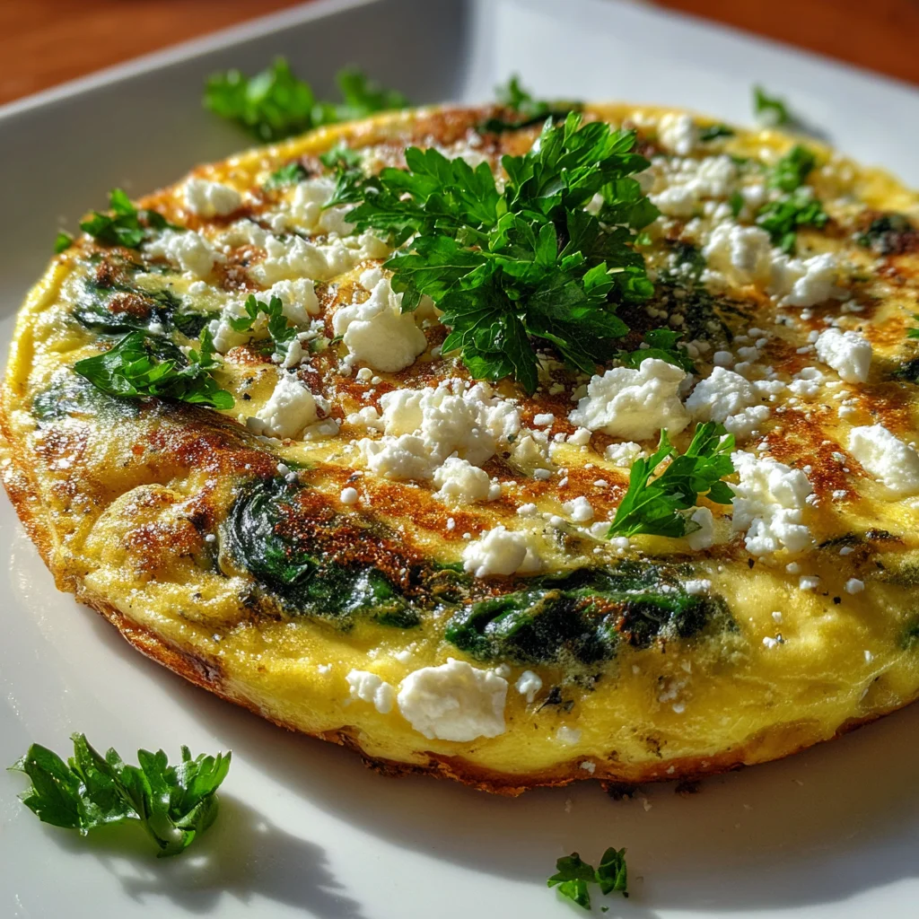 Spinach and Feta Frittata | Light, Savory & Meal-Prep Friendly!