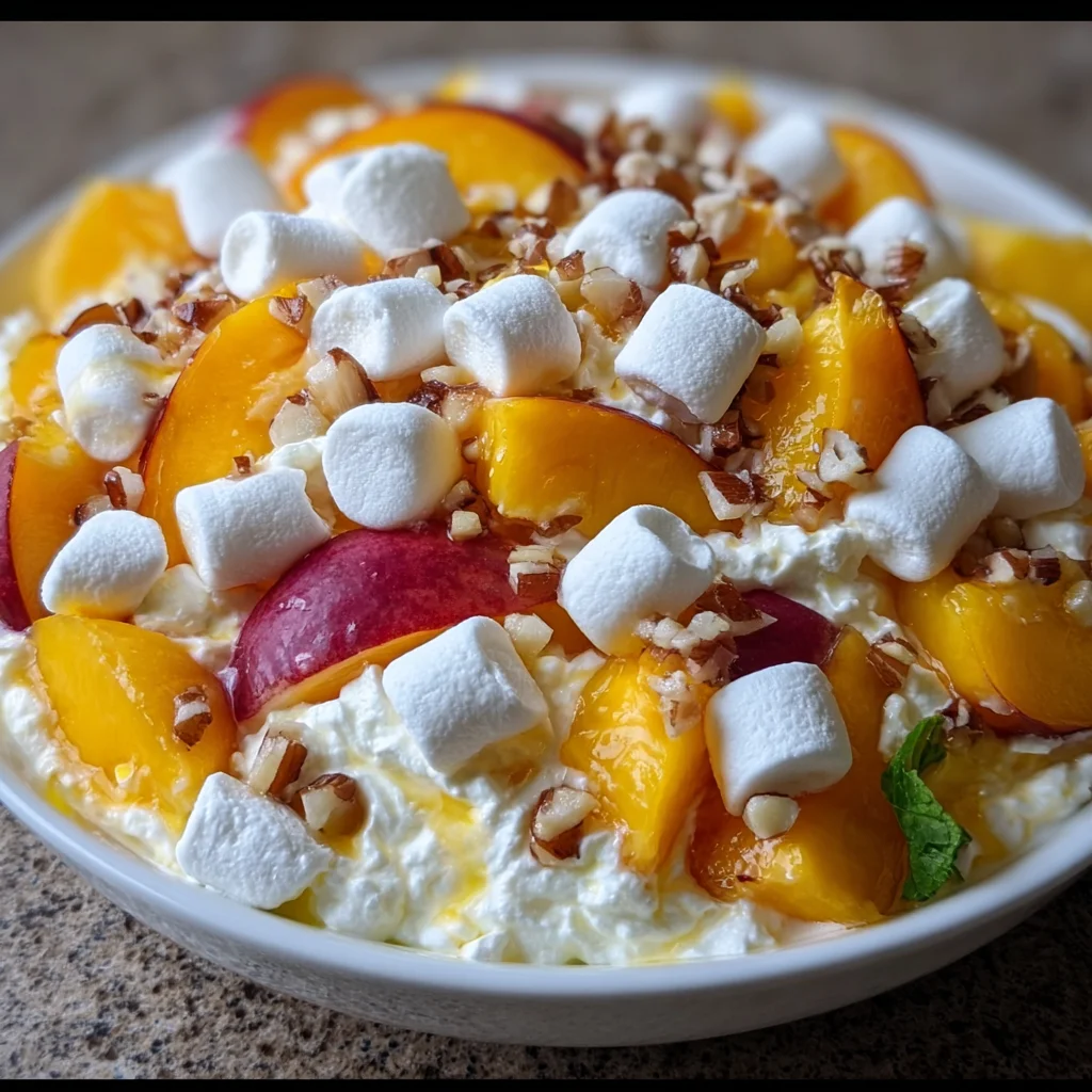 Millionaire Peach Salad – A Lush, Creamy Dessert You’ll Crave!