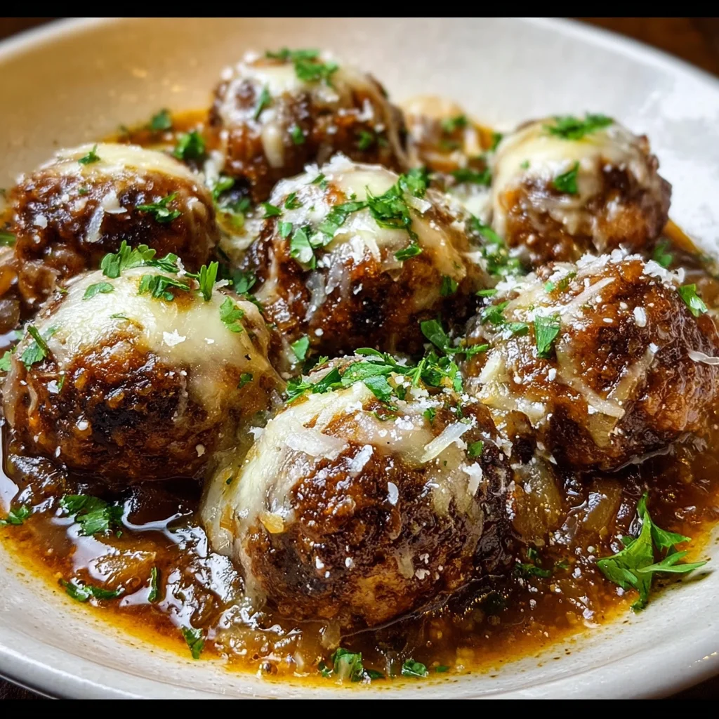 Cheesy French Onion Meatballs | Savory, Melty & Packed with Flavor!