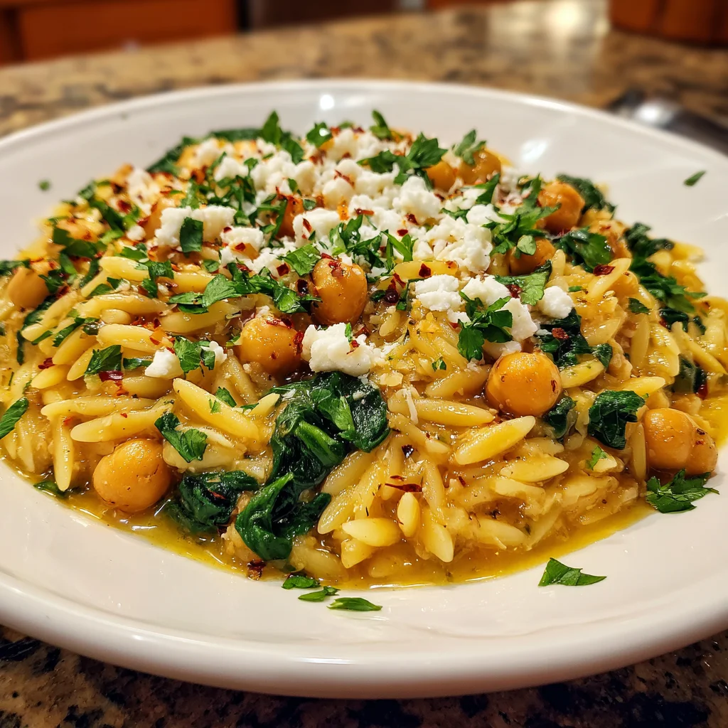 Orzo with Spinach and Chickpeas | Simple, Hearty & Mediterranean-Inspired!