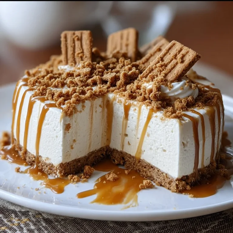 No-Bake Lotus Biscoff Cheesecake | Creamy, Caramelized & Irresistibly Easy!