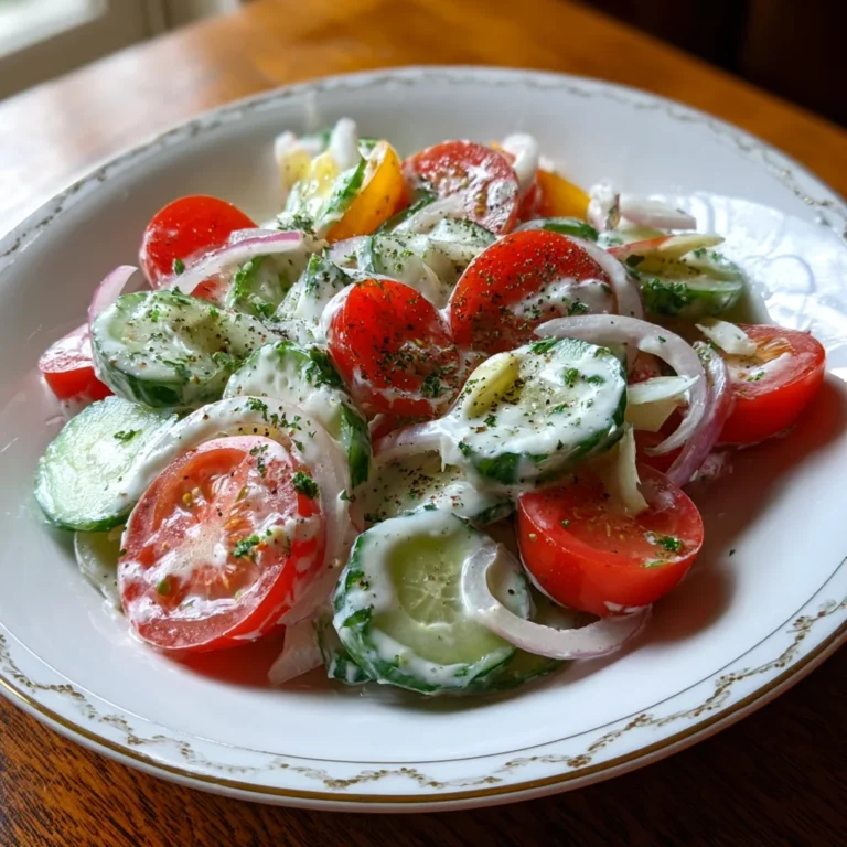 Creamy Cucumber Tomato Onion Salad | Cool, Crunchy & Summer-Perfect!