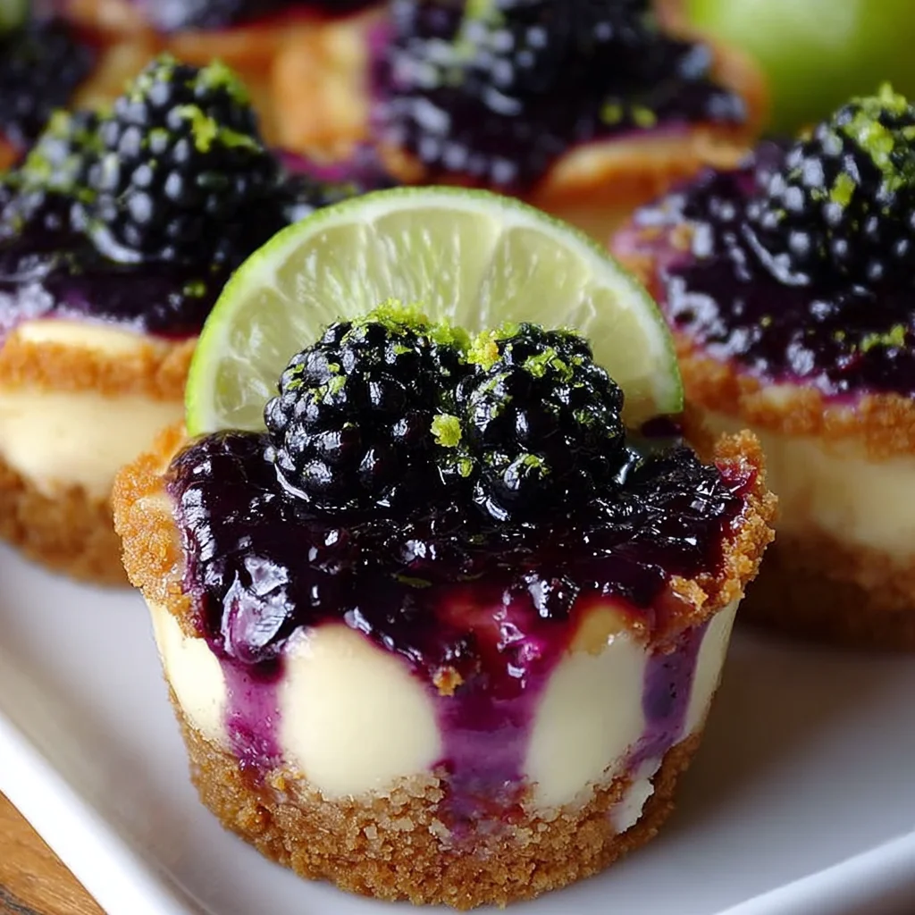 Blackberry Lime Cheesecake Cupcakes