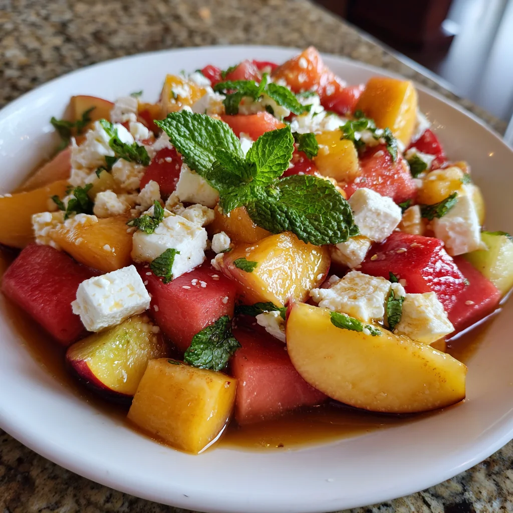 Peach Watermelon Salad | Juicy, Refreshing & Summer-Perfect!