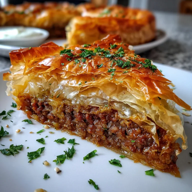 Greek Phyllo Meat Pie – Crispy, Savory & Full of Mediterranean Flavor!